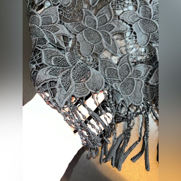 Kontrol Floral Lace Sleeveless Top with Fringe Boho Festival Top Size M EUC - Picture 4 of 9